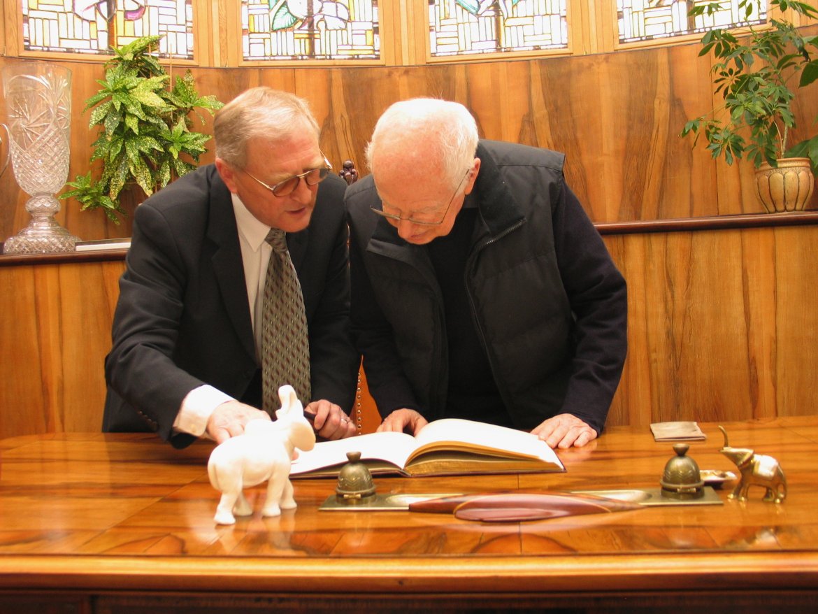 Rektor UAM prof. Stanisław Lorenc i Peter Brook