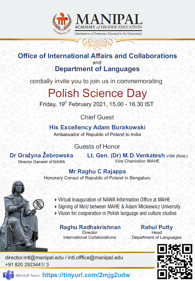 Dzień Nauki Polskiej w Manipalu