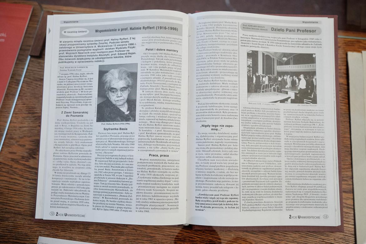 Jedna z gablot ukazująca uczestnictwo kobiet  w rozwoju technologii