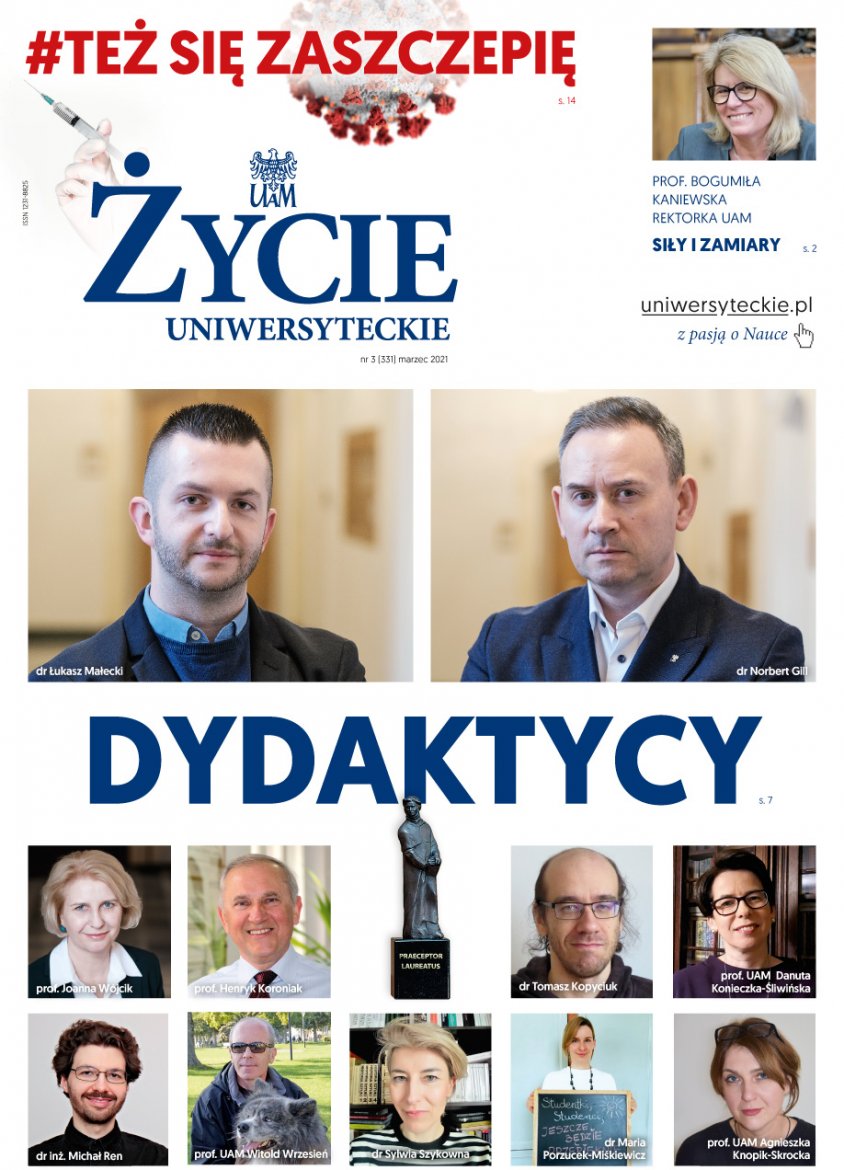 Życie Uniwersyteckie, okładka numeru marcowego, rocznik 2021