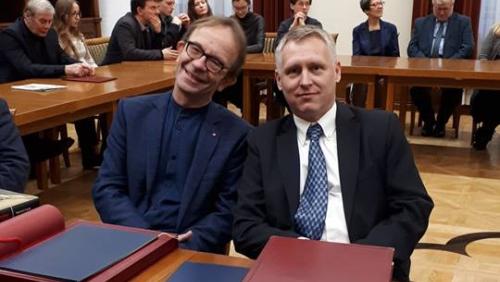 Dr hab. Michał Jarnecki z WP-A UAM oraz prof. Piotr Kołakowski