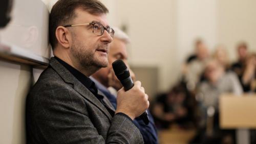 Jacek Dukaj na IV Kongresie Dydaktyki Polonistycznej, fot. Adrian Wykrota