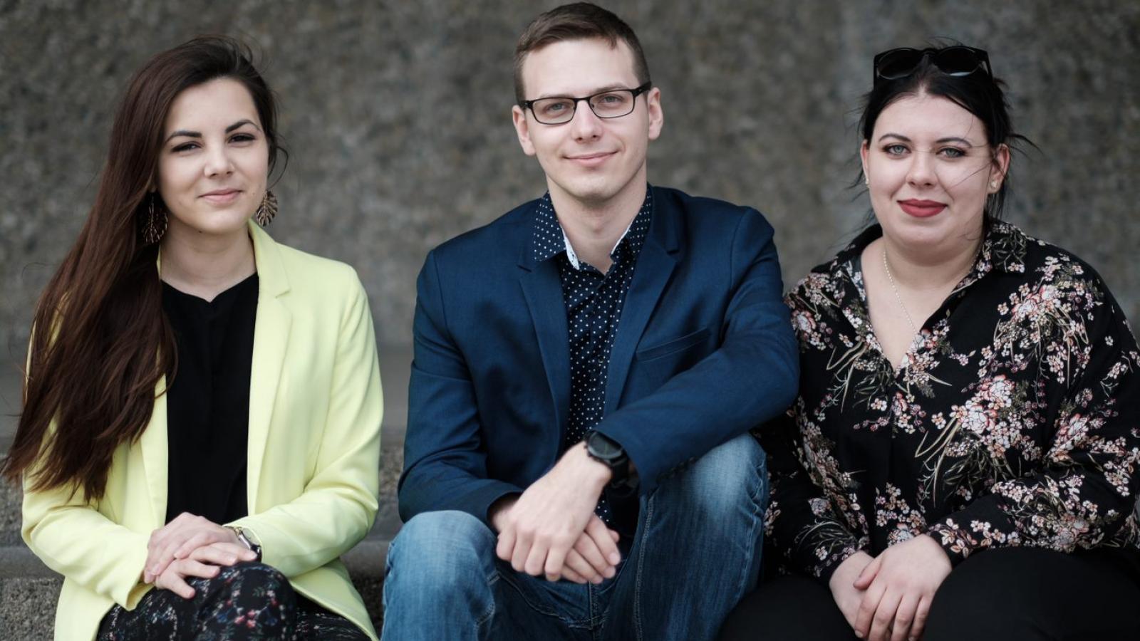 Na zdjęciu od lewej: Karolina Przygocka, Miłosz Rzymyszkiewicz-Fijałka i Patrycja Krawczyk/ Fot. Adrian Wykrota