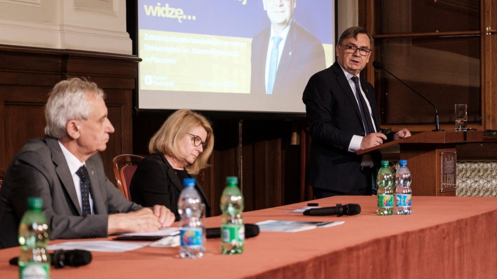 Wybory rektora UAM 2020. Spotkanie w Auli Lubrańskiego Fot. Adrian Wykrota