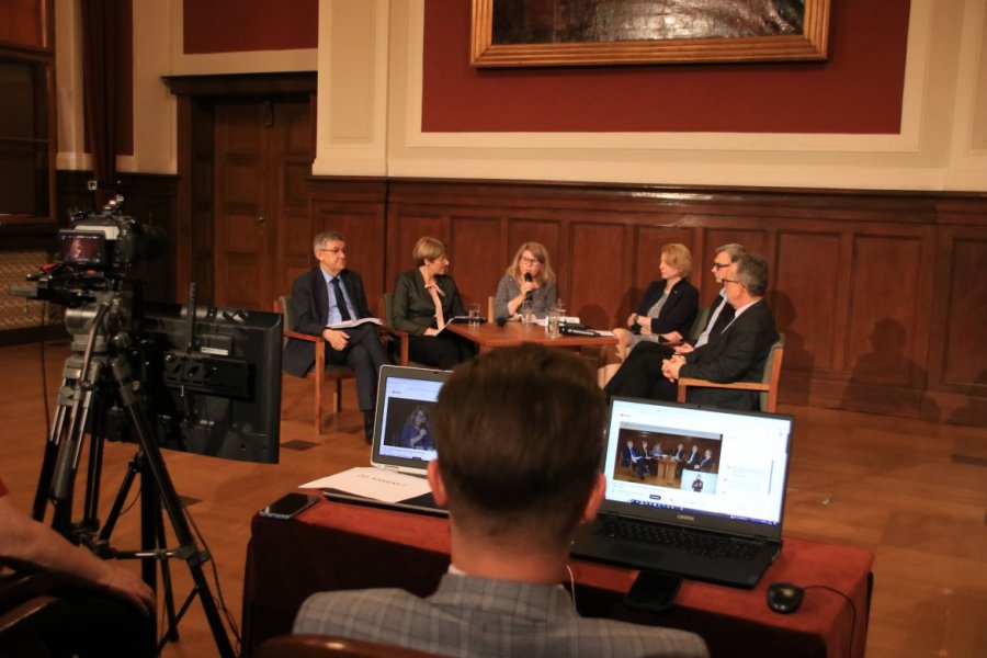 Spotkanie Q&A w Collegium Minus. Pytania dotyczyły m.in. sprzedaży akademika "Jowita", fot. Przemysław Stanula