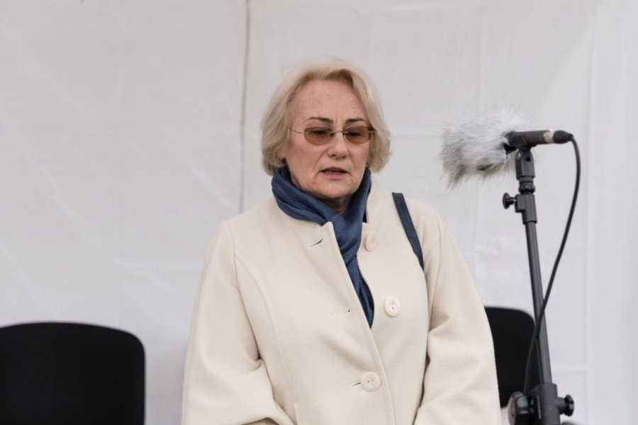 Prof. Rychlewska, w trakcie uroczystości nadania imienia ulicy prof. Jacka Rychlewskiego, fot. Łukasz Woźny